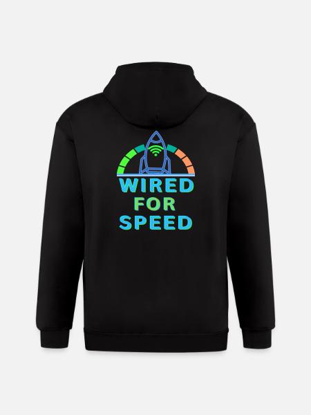 Wired for Speed - Gildan Heavy Blend Adult Zip Hoodie - black