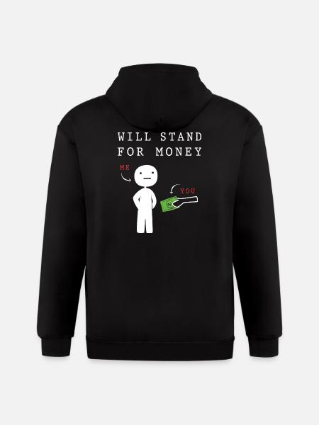 Money Meme Millennial Humor - Gildan Heavy Blend Adult Zip Hoodie - black
