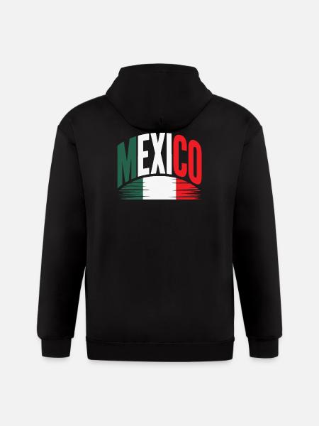 Mexico Flag - Gildan Heavy Blend Adult Zip Hoodie - black