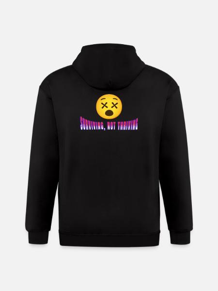 Surviving, Not Thriving - Gildan Heavy Blend Adult Zip Hoodie - black
