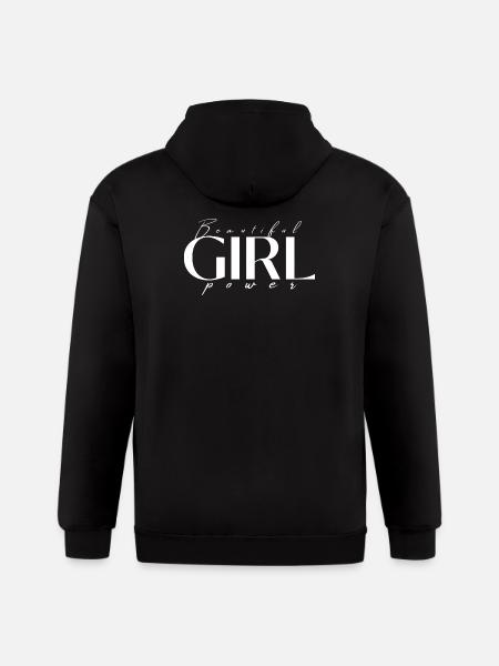 Beautiful Girl Power - Gildan Heavy Blend Adult Zip Hoodie - black