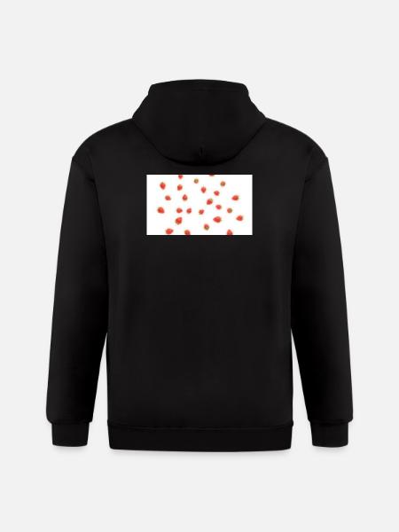 Strawberry Scatter Pattern - Gildan Heavy Blend Adult Zip Hoodie - black