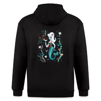 Martini Mermaid Blonde - Gildan Heavy Blend Adult Zip Hoodie - black - Back - Nick (188cm)