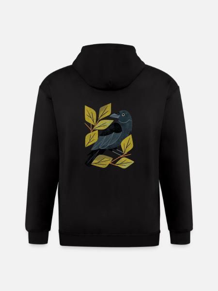 Perching Raven - Gildan Heavy Blend Adult Zip Hoodie - black