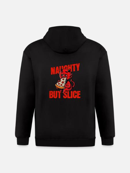 Naughty But Slice - Gildan Heavy Blend Adult Zip Hoodie - black