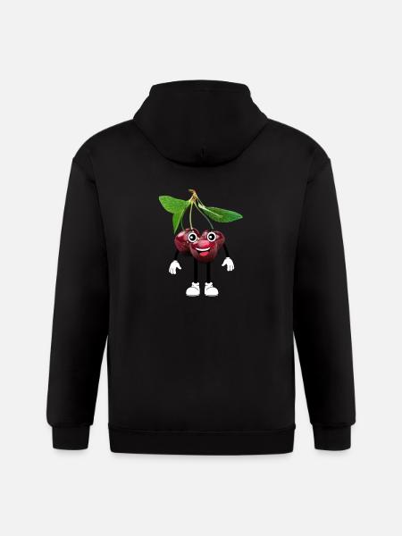 cherry - Gildan Heavy Blend Adult Zip Hoodie - black
