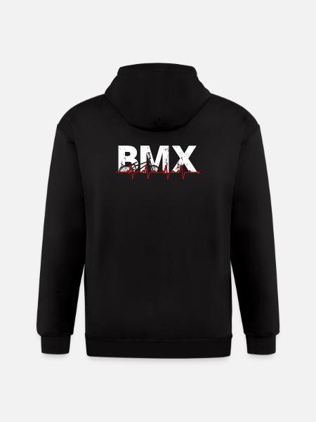 BMX Pulse Bike Art - Gildan Heavy Blend Adult Zip Hoodie - black