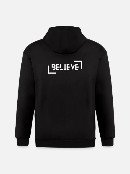 Believe-minimal-design - Gildan Heavy Blend Adult Zip Hoodie - black