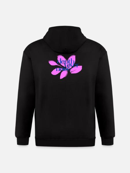Depth Over Noise Floral - Gildan Heavy Blend Adult Zip Hoodie - black