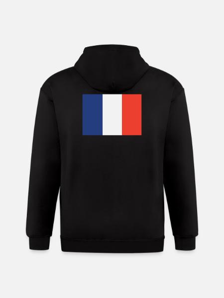 Vertical French Flag Trio - Gildan Heavy Blend Adult Zip Hoodie - black