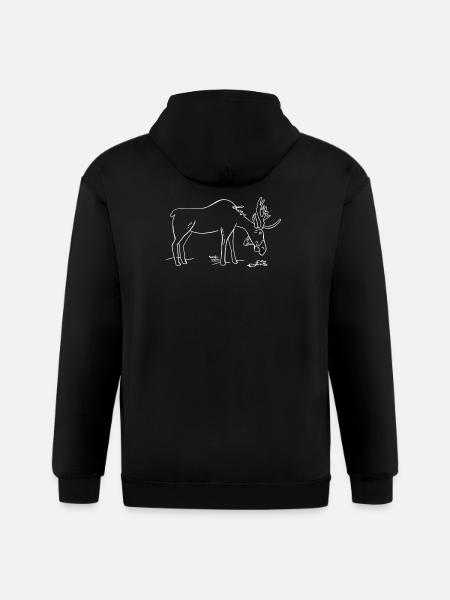Moose Love - Gildan Heavy Blend Adult Zip Hoodie - black