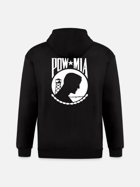 POW MIA Never Forget - Gildan Heavy Blend Adult Zip Hoodie - black