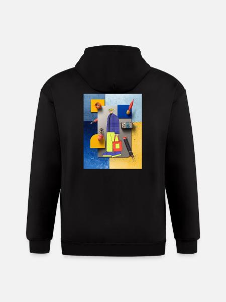 Bold Pop Art Fashion Collage - Gildan Heavy Blend Adult Zip Hoodie - black