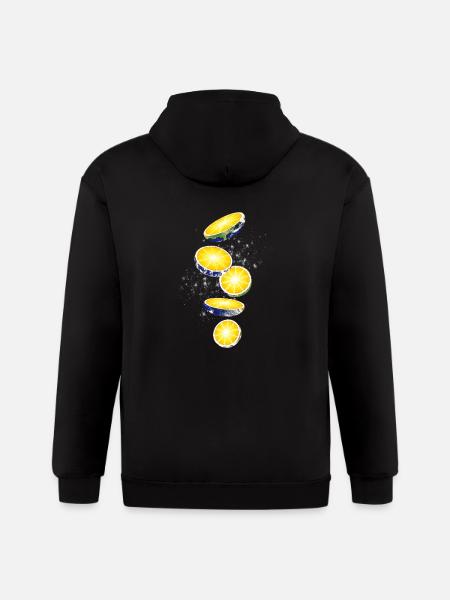 slice lemon - Gildan Heavy Blend Adult Zip Hoodie - black
