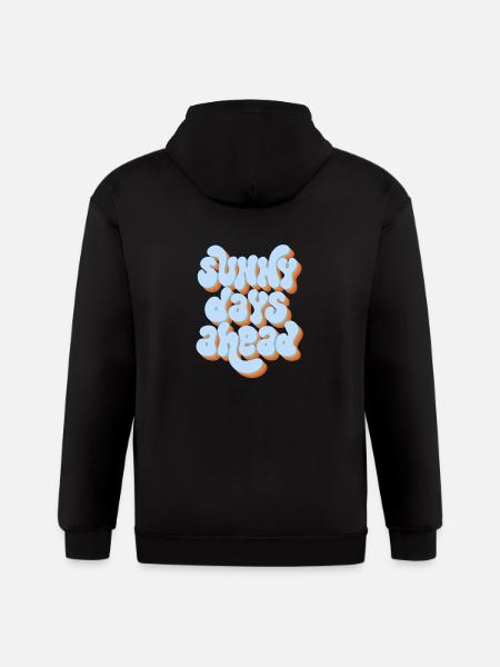 Sunny Days Ahead Retro 3D Typography Design - Gildan Heavy Blend Adult Zip Hoodie - black