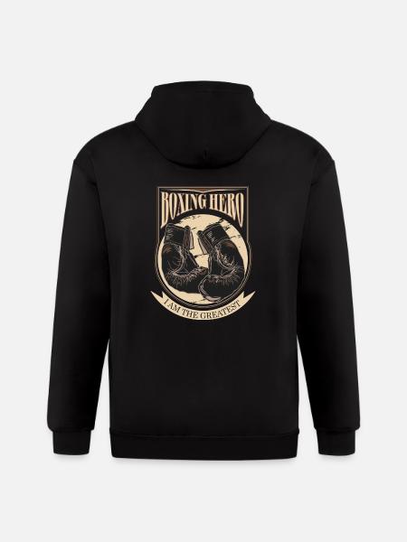 Boxing Hero - i am the greatest - Gildan Heavy Blend Adult Zip Hoodie - black