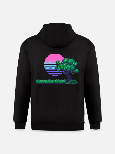 Pixel Serenity - Gildan Heavy Blend Adult Zip Hoodie - black