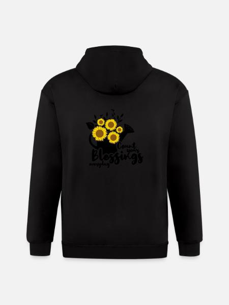 count your blessings everyday - Gildan Heavy Blend Adult Zip Hoodie - black