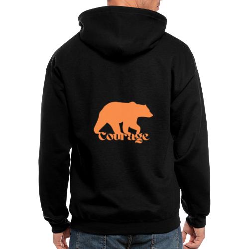 Courage Bear Orange - Men's Zip Hoodie
