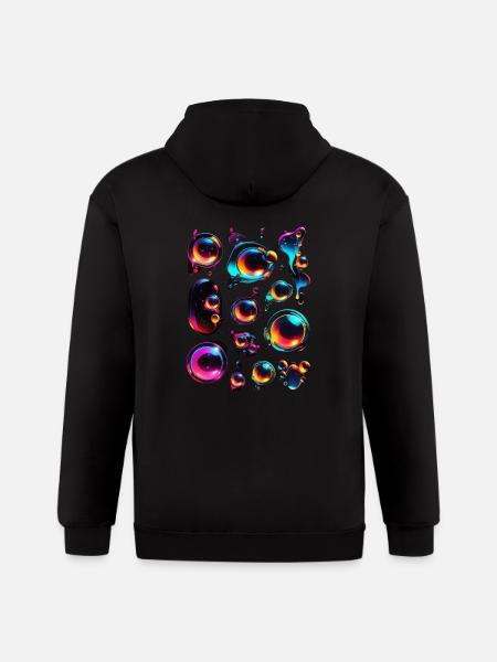 Colourful bubble blobs - Gildan Heavy Blend Adult Zip Hoodie - black