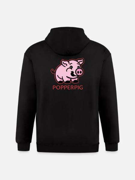 popper pig - Gildan Heavy Blend Adult Zip Hoodie - black