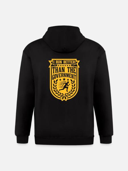 run better than government - Gildan Heavy Blend Adult Zip Hoodie - black