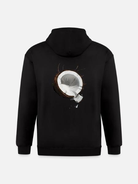 Coconut Realistic - Gildan Heavy Blend Adult Zip Hoodie - black