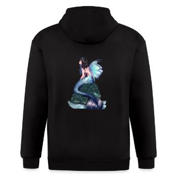 mermaid - Gildan Heavy Blend Adult Zip Hoodie - black - Back - Nick (188cm)