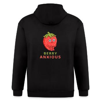 Berry anxious - Gildan Heavy Blend Adult Zip Hoodie - black - Back - Nick (188cm)