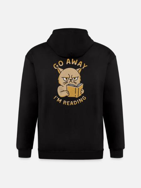 Go Away I'm Reading - Gildan Heavy Blend Adult Zip Hoodie - black