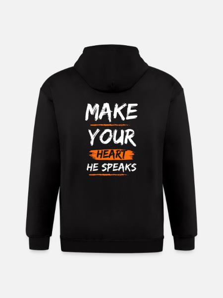 Your heart speaks - Gildan Heavy Blend Adult Zip Hoodie - black