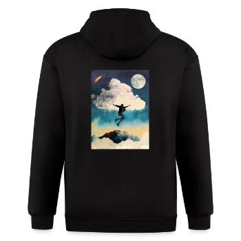 Portrait of Moonlight Dancing Among the Stars - Gildan Heavy Blend Adult Zip Hoodie - black - Back - Nick (188cm)