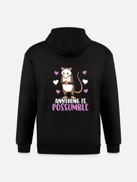 Anything Is Possumble - Gildan Heavy Blend Adult Zip Hoodie - black