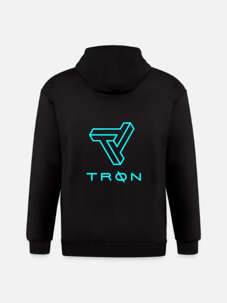 Tron Inspired Cyan Logo - Gildan Heavy Blend Adult Zip Hoodie - black