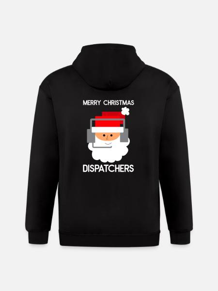 Merry Christmas 911 Dispatcher - Gildan Heavy Blend Adult Zip Hoodie - black