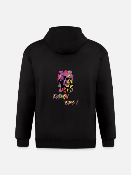 DAMN BRO - Gildan Heavy Blend Adult Zip Hoodie - black
