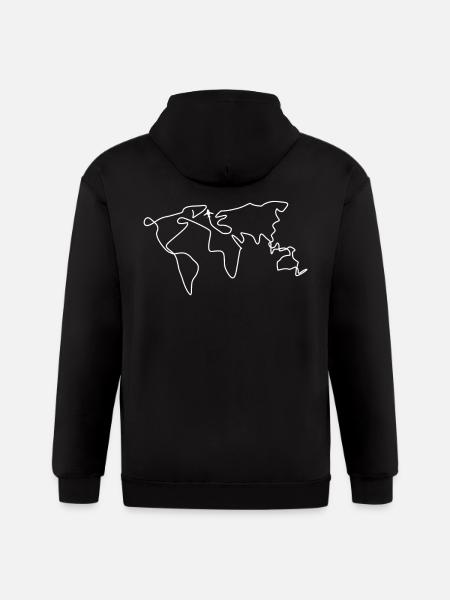 World Maps World Tour World Map World Ball - Gildan Heavy Blend Adult Zip Hoodie - black