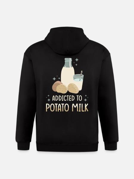 Potato Milk Saying - Gildan Heavy Blend Adult Zip Hoodie - black