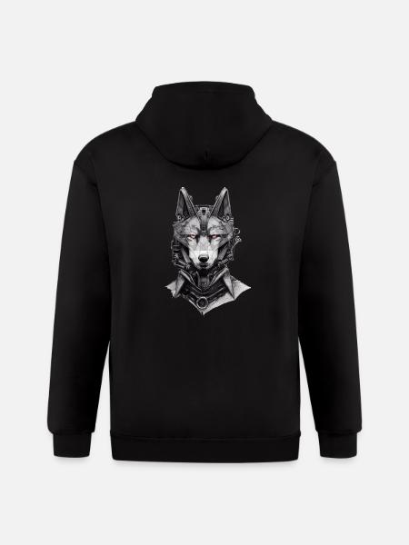 Android Wolf T-shirt - Gildan Heavy Blend Adult Zip Hoodie - black
