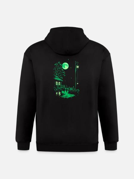 Moonlit Marina - Gildan Heavy Blend Adult Zip Hoodie - black