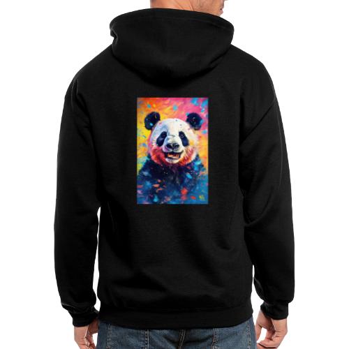 Paint Splatter Panda Bear - Men's Zip Hoodie