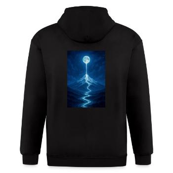 Moonlight River from the Sky - Gildan Heavy Blend Adult Zip Hoodie - black - Back - Nick (188cm)