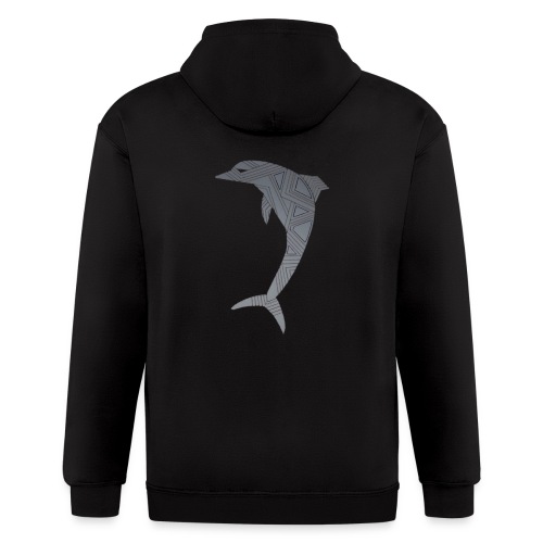dolphin art deco - Men's Zip Hoodie