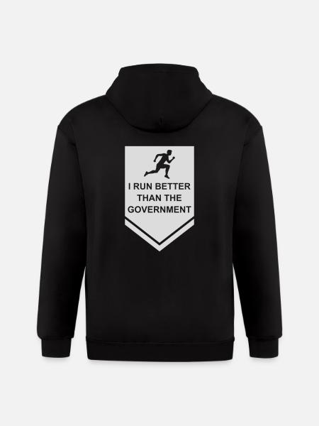 run better than government - Gildan Heavy Blend Adult Zip Hoodie - black