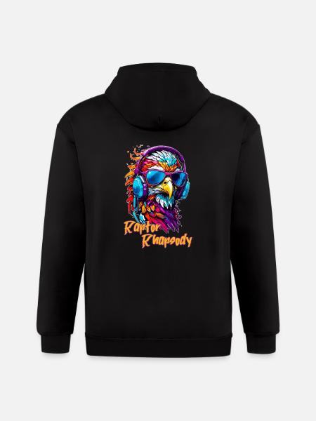 Raptor Eagle - Gildan Heavy Blend Adult Zip Hoodie - black