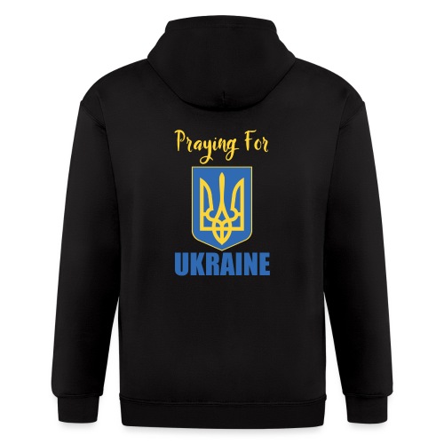 Praying for Ukraine Emblem - Men's Zip Hoodie