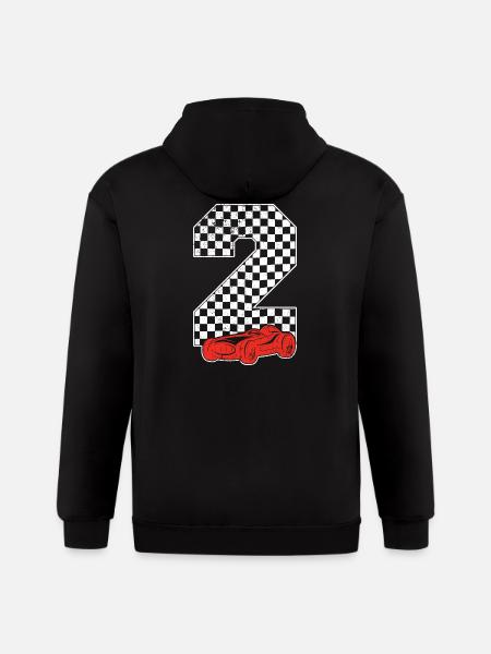 Checkerboard 2 Racecar Grid - Gildan Heavy Blend Adult Zip Hoodie - black