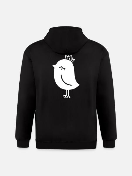 Royal Sparrow – Crowned Birdie - Gildan Heavy Blend Adult Zip Hoodie - black