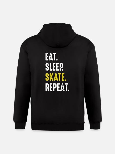 Eat Sleep Skate Repeat - Gildan Heavy Blend Adult Zip Hoodie - black