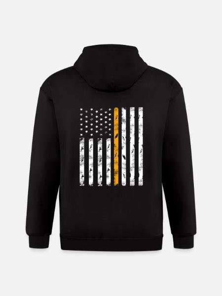911 dispatcher flag - Gildan Heavy Blend Adult Zip Hoodie - black
